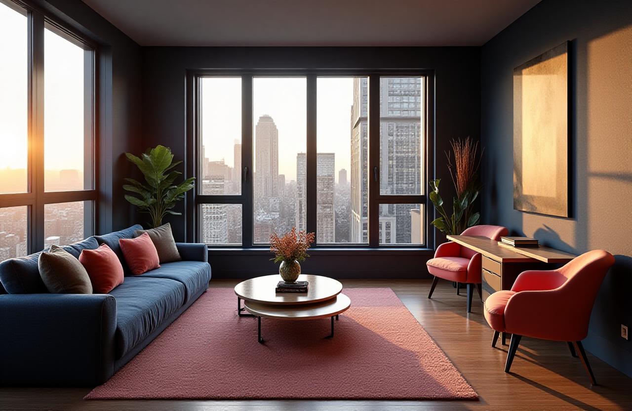 Modern small New York luxury apartment interior
